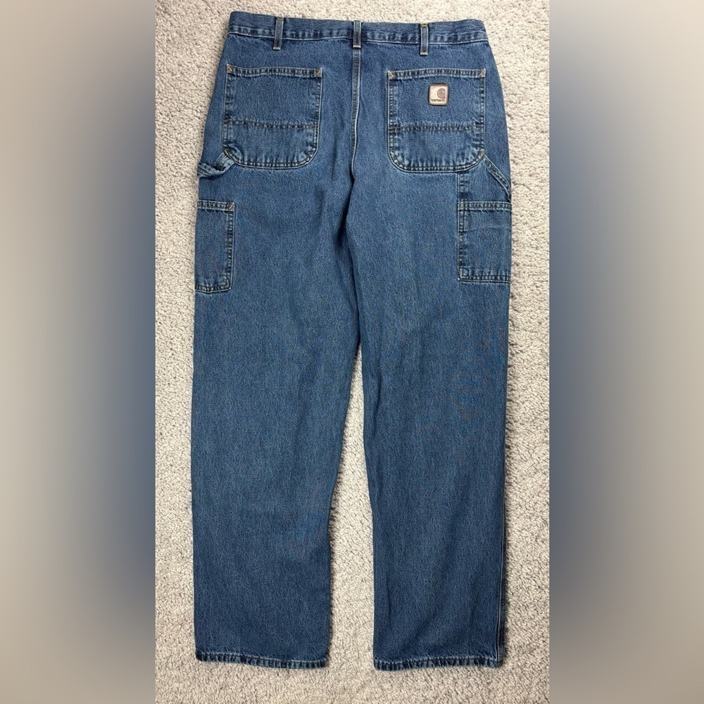 Carhartt Jeans Mens 36 x 34 Original Dungaree Fit Utility Work Denim B13 DPS - Picture 4 of 4